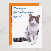 私の猫カードを預かってくれてありがとう サンキューカード (正面/裏面)
