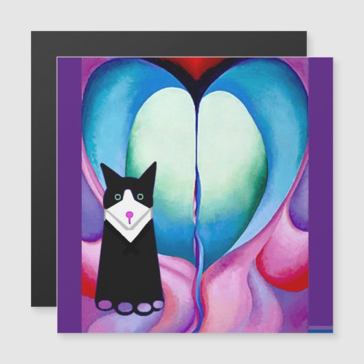 私の猫ジェリービーンとジョージア・オキーフェアート。 (正面/裏面)