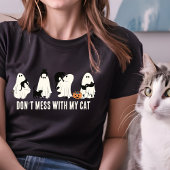 私の猫ハロウィーン猫の母と一緒に遊ばないで Tシャツ