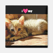 私の猫ハート マグネット (正面)