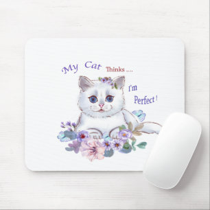 私の猫考えは完全な猫イラストレーションマウスP マウスパッド