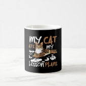 私の猫食べはレッスンプランおもしろい猫引用文 コーヒーマグカップ (中央)