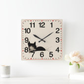 私の猫 スクエア壁時計 (ホーム)