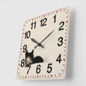 私の猫 スクエア壁時計 (傾斜)