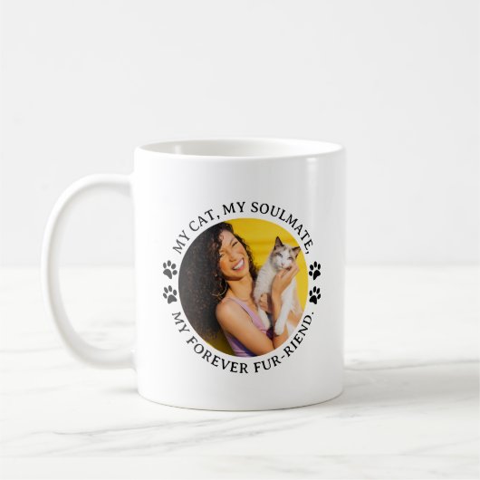 私の猫、私のソウルメイト、私の永遠の毛皮の縁 コーヒーマグカップ (左)