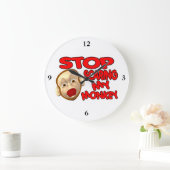 私の猿をおびえさせることを止めて下さい ラージ壁時計 (ホーム)