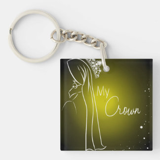 私の王冠(両面の) Keychainを黄色にして下さい キーホルダー