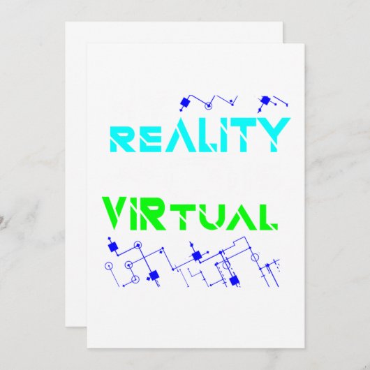 私の現実は仮想ゲーマーゲームVRギークおたくGi 招待状 (正面/裏面)