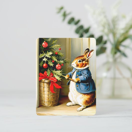 私の甘いクリスマスバニーヴィンテージ シーズンカード (スタンド正面)