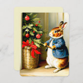 私の甘いクリスマスバニーヴィンテージ シーズンカード (正面/裏面)