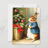 私の甘いクリスマスバニーヴィンテージ シーズンカード (正面)