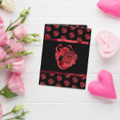 私の甘いハート赤シャイニーな折り畳みサンキューカード サンキューカード