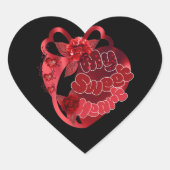 私の甘いハート赤シャイニーバレンタインハートシール ハートシール (正面)