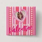 「私の甘いバレンタインデーカスタム」のバレンタインデーストライプス 缶バッジ (正面)