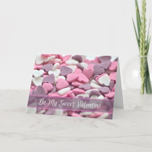 私の甘いバレンタイン – 素敵な砂糖のハートで！ カード (正面)
