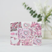 私の甘いバレンタイン – 素敵な砂糖のハートで！ ポストカード (スタンド正面)