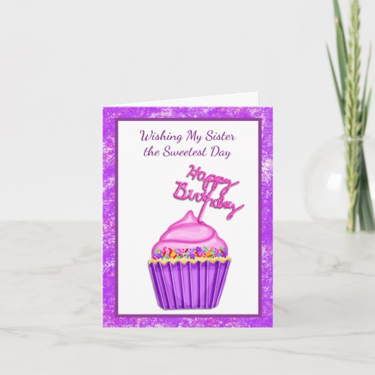 私の甘い妹へのハッピーバースデー カード (正面)
