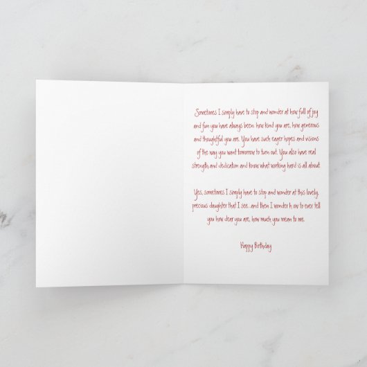 私の甘い娘の誕生日のため カード (内部)