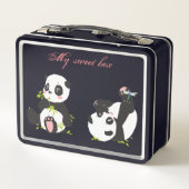 私の甘い箱かわいいパンダ メタルランチボックス (裏面)