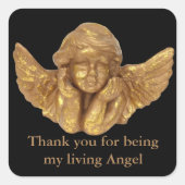 私の生きている天使ありがとうステッカー スクエアシール (正面)