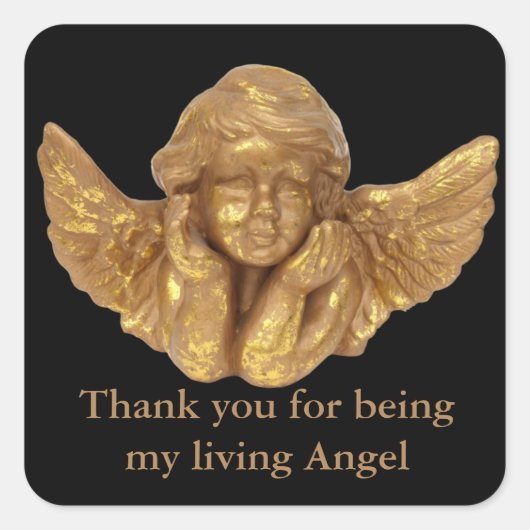 私の生きている天使ありがとうステッカー スクエアシール (正面)