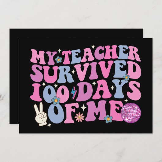 私の生き延び先生100日の私のDisco Groovy 招待状 (正面/裏面)