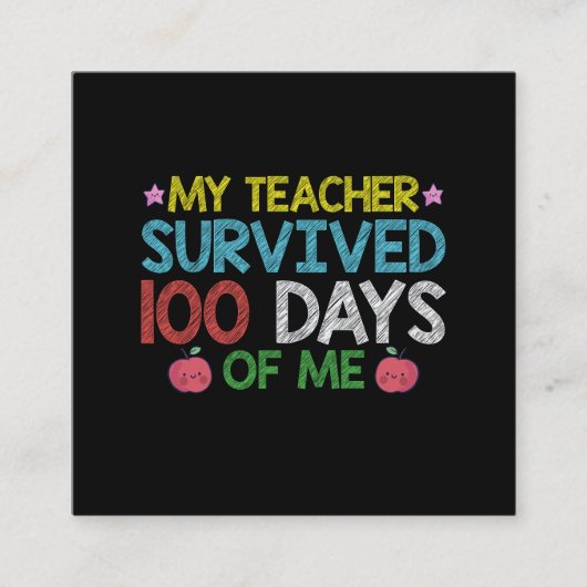 私の生き延び先生100日目の学校 スクエア名刺 (正面)