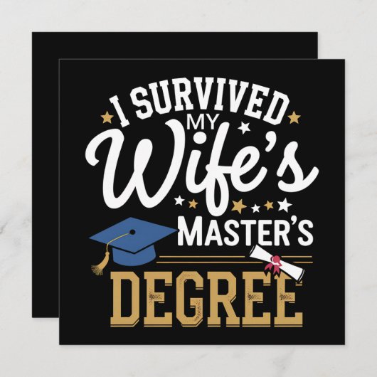 私の生き延び妻の修士号の卒業 招待状 (正面/裏面)