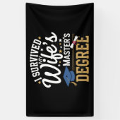 私の生き延び妻の修士号の卒業 横断幕 (縦)