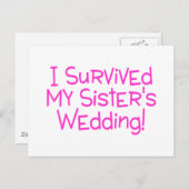 私の生き延び姉妹の結婚ピンク ポストカード (正面/裏面)