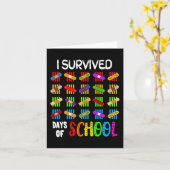 私の生き延び100日の学校の先生と子供のGif カード (黄色い花)