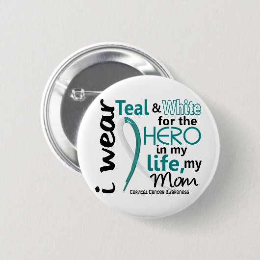 私の生命の子宮頸癌・の英雄私のお母さん2 缶バッジ (正面&裏面)