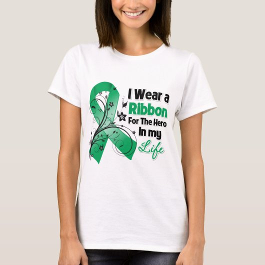 私の生命の肝臓病のリボンの英雄 Tシャツ (正面)