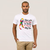 私の生命の自閉症のリボンの英雄私の息子 Tシャツ (正面フル)
