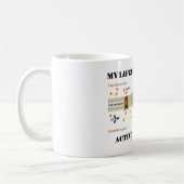 私の生命はトランスポート(ユーモア)に左右されます コーヒーマグカップ (左)