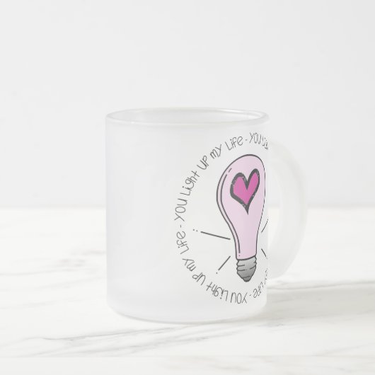 私の生命をつけます フロストグラスマグカップ (正面右)