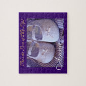 私の生命パズルの靴のベビーの名前のパズルのベビー愛 ジグソーパズル (縦)