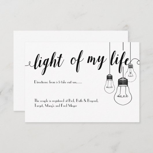 私の生命結婚式の明細カードのライト エンクロージャーカード (正面/裏面)