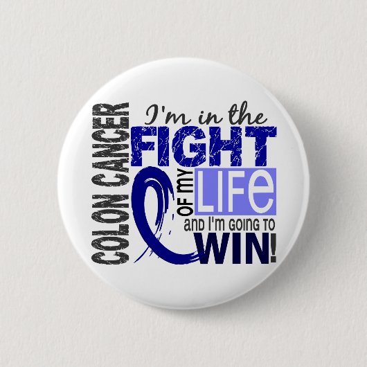 私の生命結腸癌の戦い 缶バッジ (正面)