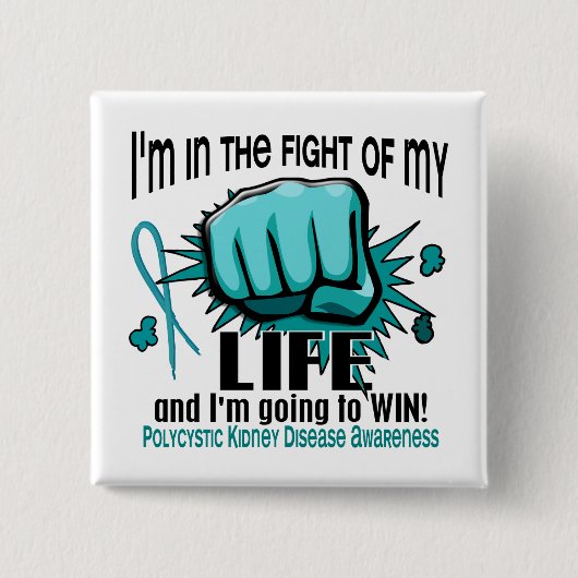 私の生命2 PKDの戦い 缶バッジ (正面)