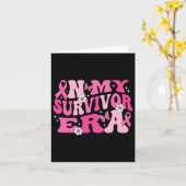 私の生存者の時代にピンクリボン乳がん カード (黄色い花)