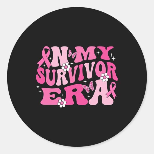 私の生存者の時代にピンクリボン乳がん ラウンドシール (正面)
