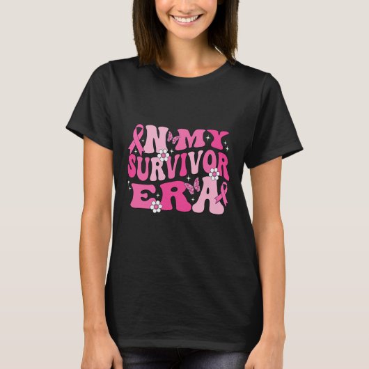 私の生存者の時代にピンクリボン乳がん Tシャツ (正面)
