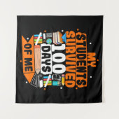 私の生徒たちは私を100日間耐え抜いた タペストリー (正面(横))