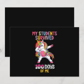私の生徒たちは100日間の私の学校教師に耐え抜いた 招待状 (正面/裏面)