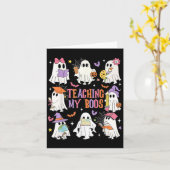 私の生徒に教師の可愛い幽霊の素敵な先生を教える カード (黄色い花)