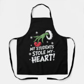 私の生徒は私のハートクリスマスクリスマス先生を盗んだ エプロン (正面)