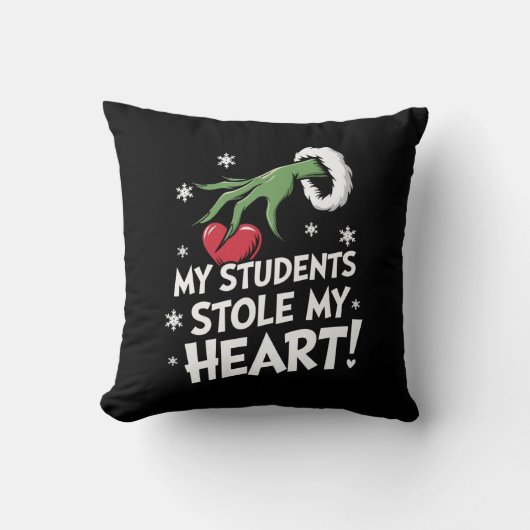 私の生徒は私のハートクリスマスクリスマス先生を盗んだ クッション (正面)