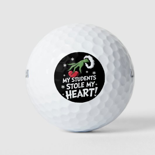 私の生徒は私のハートクリスマスクリスマス先生を盗んだ ゴルフボール (正面)