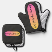 私の生最高の活 鍋つかみ&鍋敷きセット (正面/裏面)